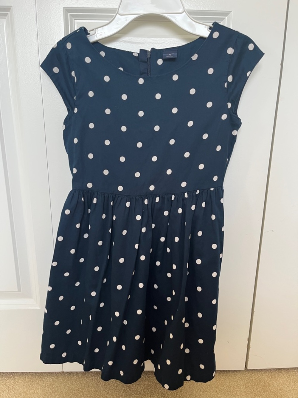 GAP Kids Navy Blue and White Polka Dot Girls Dress
